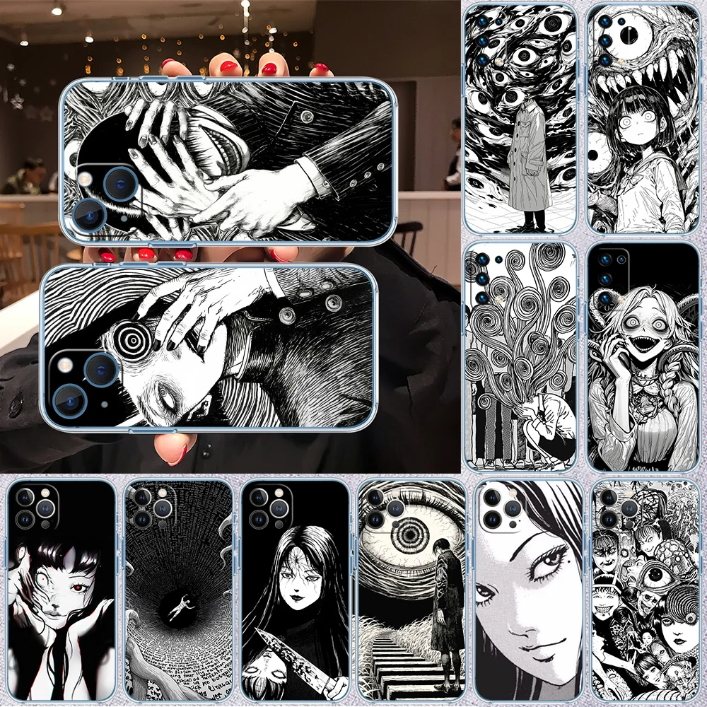 UN14 Horror Junji Ito Tomie Transparent Phone Case for Motorola Moto G7 G8 G9 G84 G85 G73 G24 G15 Z2 Play Power Plus