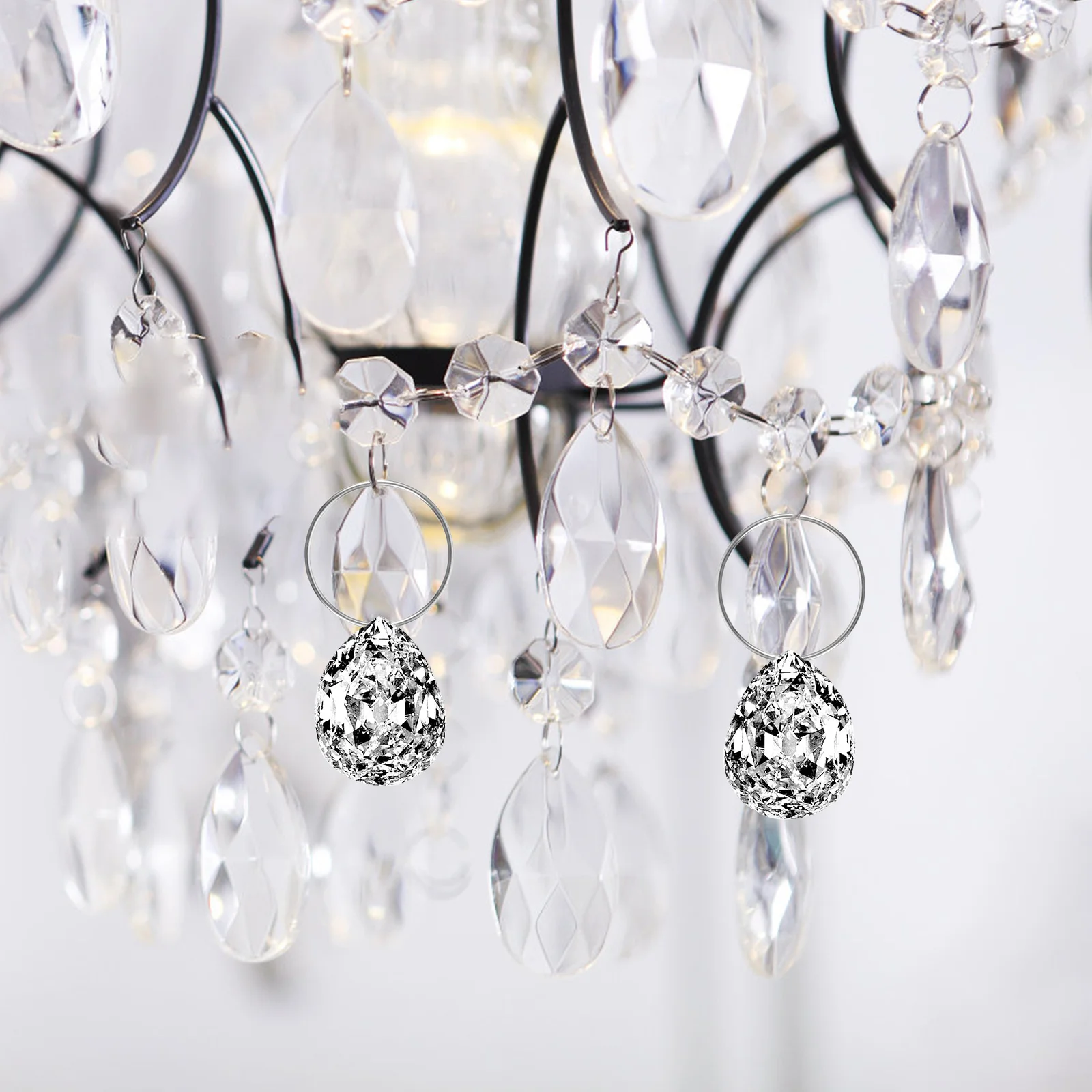 

100pcs Stainless Steel Chandelier Connection Ring Smooth No Rust Crystal Drop Connecting Ring For Diy Lamp Pendant Bead Curtain