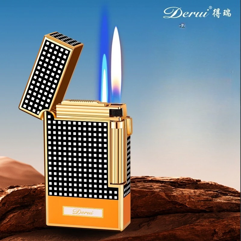 

Derui DR658 Dual-fire Switching Metal Inflatable Cigar Lighter, Fashionable Light Luxury Men's High-end Gift Lighter