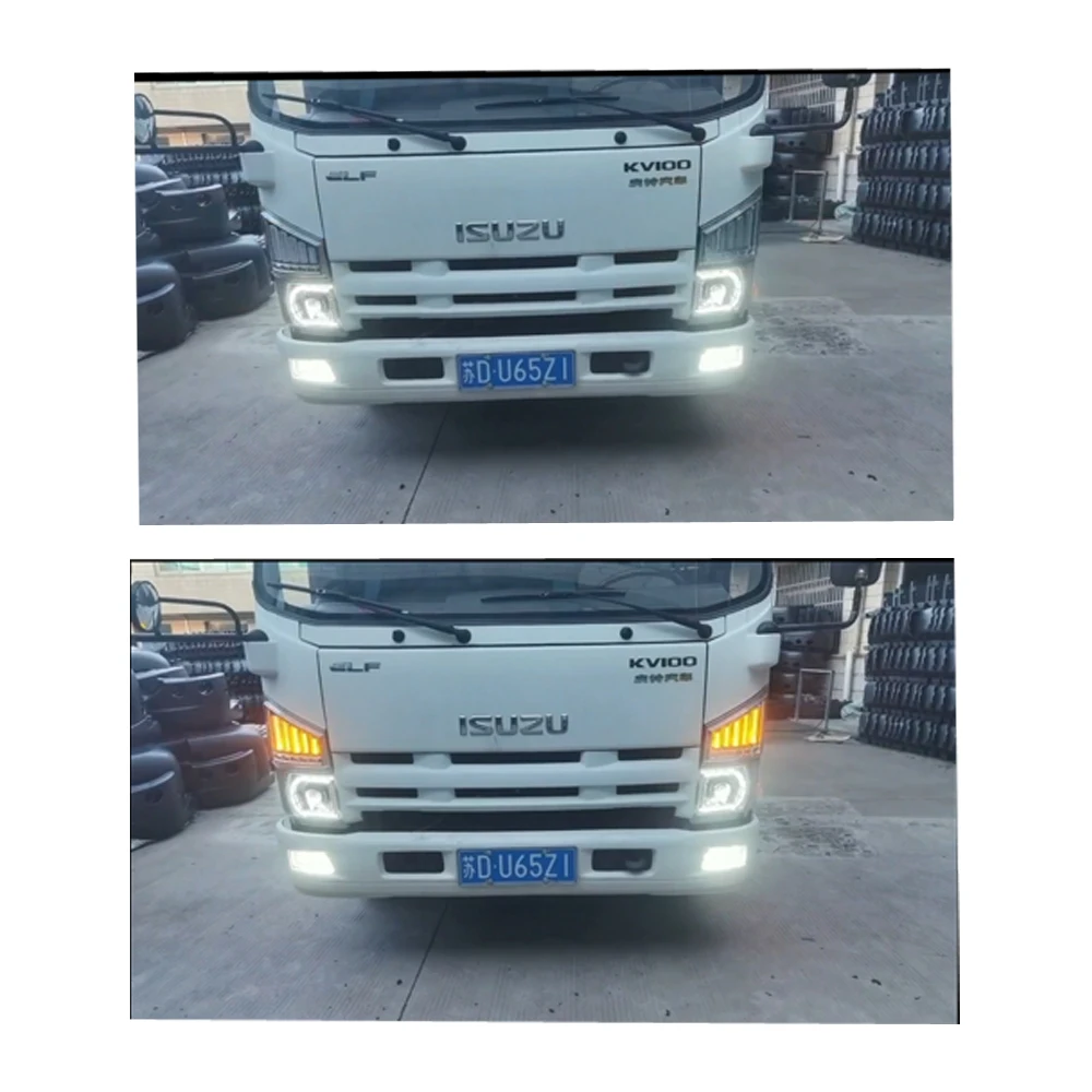 

A Pair Fog Lamp 700P Truck Front Bumper 6000k White Light High End Configuration Aluminum Alloy Material For Isuzu ELF