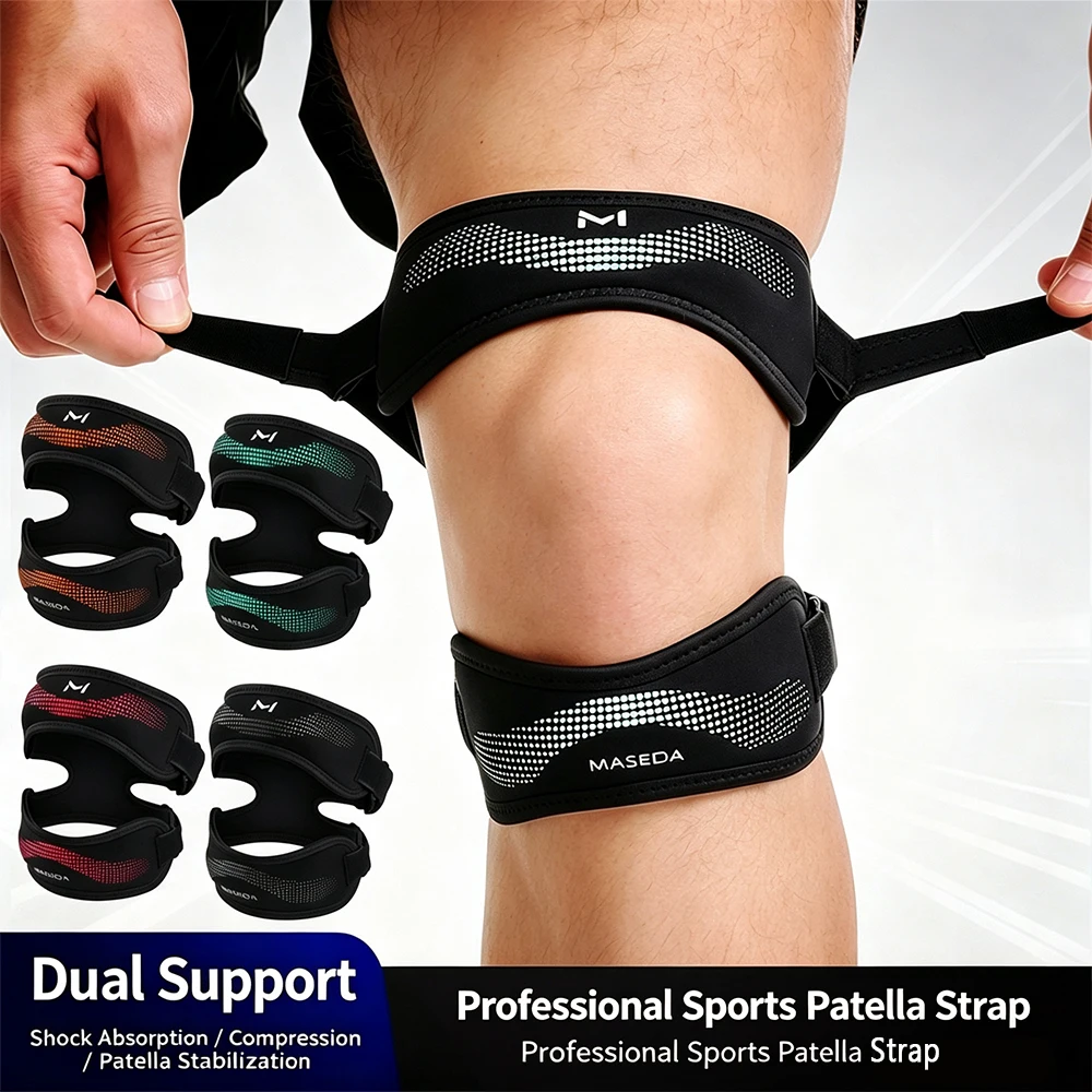 1/2Pcs Patella Tendon Strap Adjustable Knee Support Brace for Running Weightlifting Baseball Volleyball Jogging Bicycle Climbing