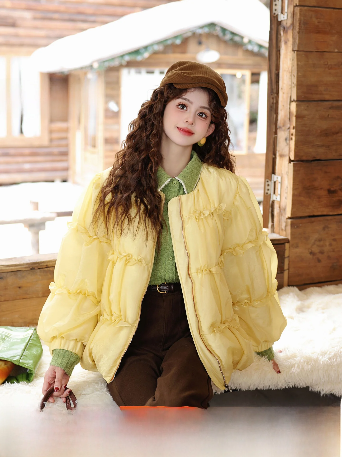 

Повседневная женская пуховая куртка Chend's: теплая, универсальная зимняя верхняя одежда, утепленное пальто в стиле ретро с молнией, свободный крой.