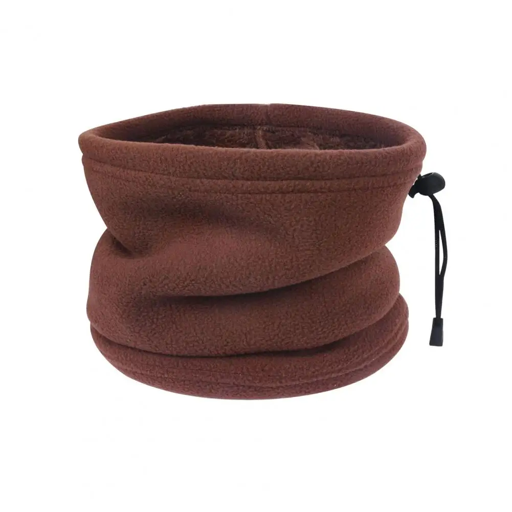 Autumn Winter Scarf Winter Men's Scarf with Fleece Lining Adjustable Drawstring for Warmth Style Men Drawstring Scarf