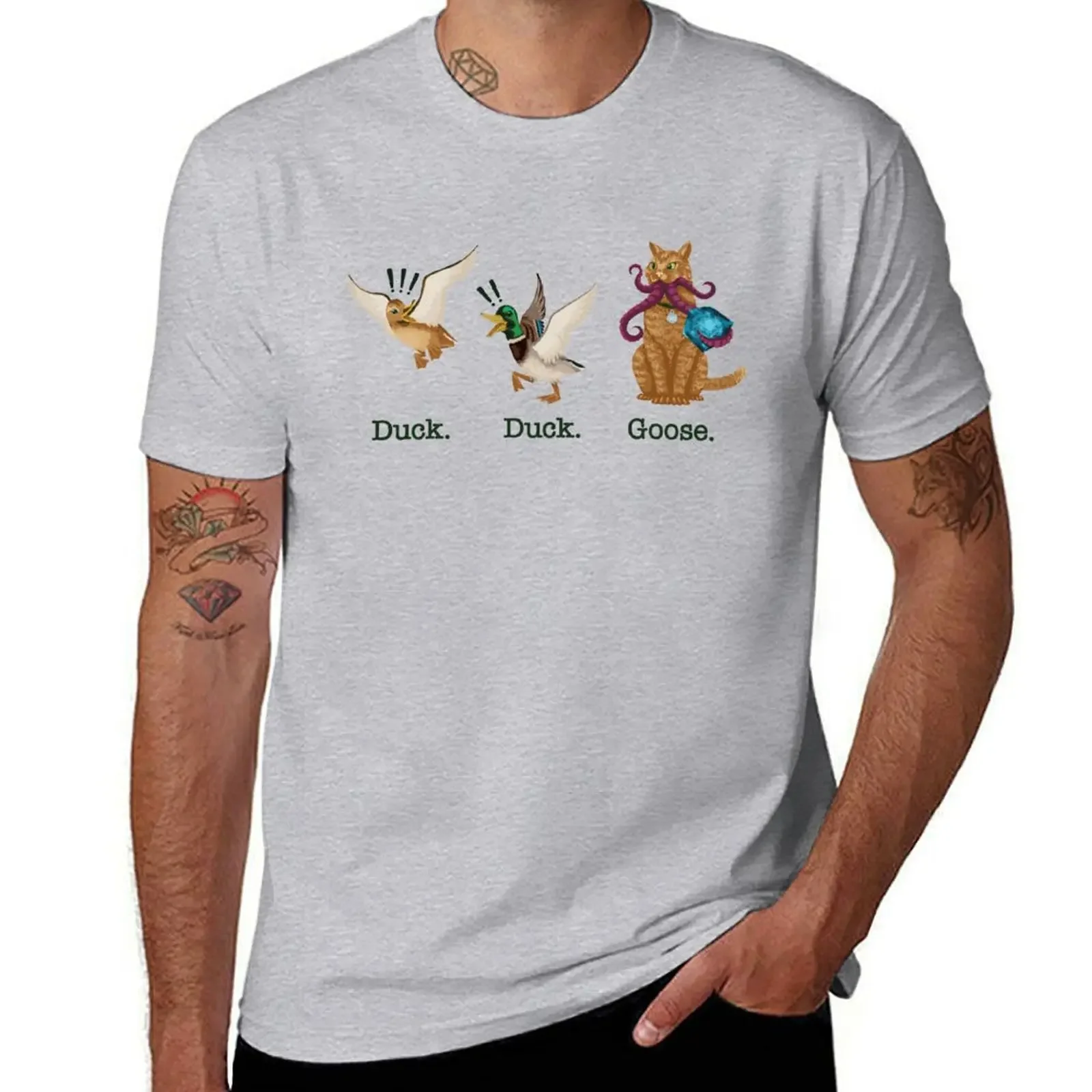 

Duck. Duck. Goose. T-shirt vintage graphics kawaii clothes t shirts for men cotton