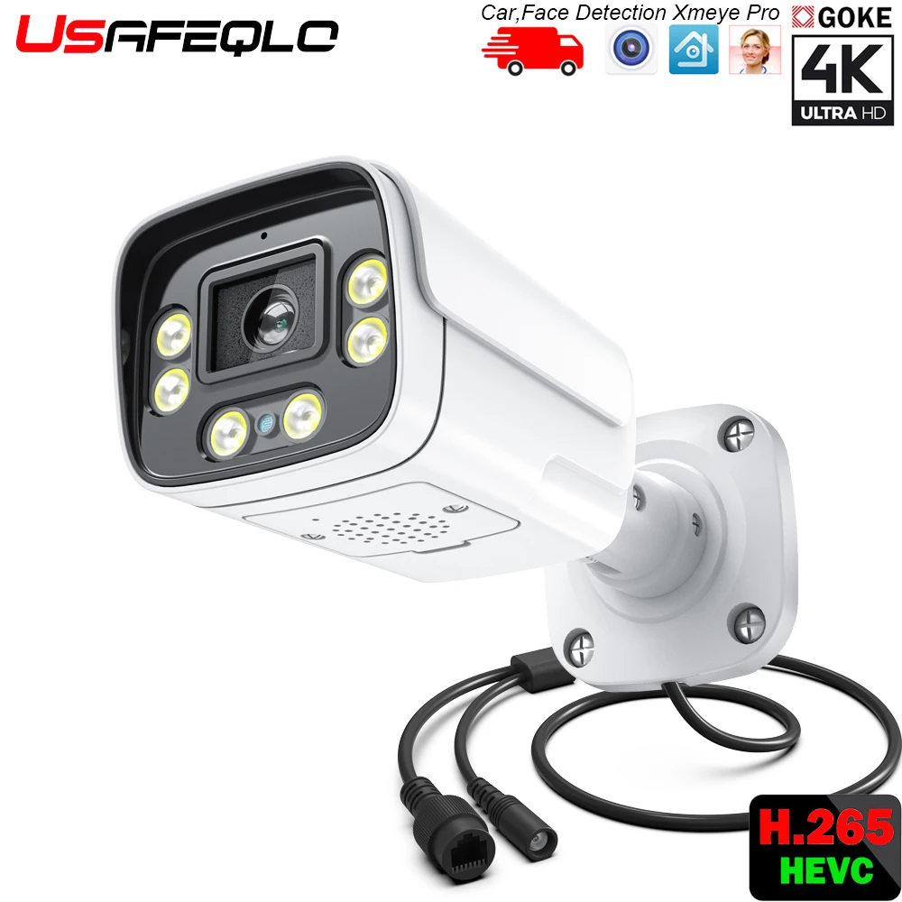 Novo 4K 8MP Câmera IP Áudio POE Ao Ar Livre H.265 Onvif Bala De Metal CCTV Casa 5MP Câmera de Segurança Visão Noturna Colorida