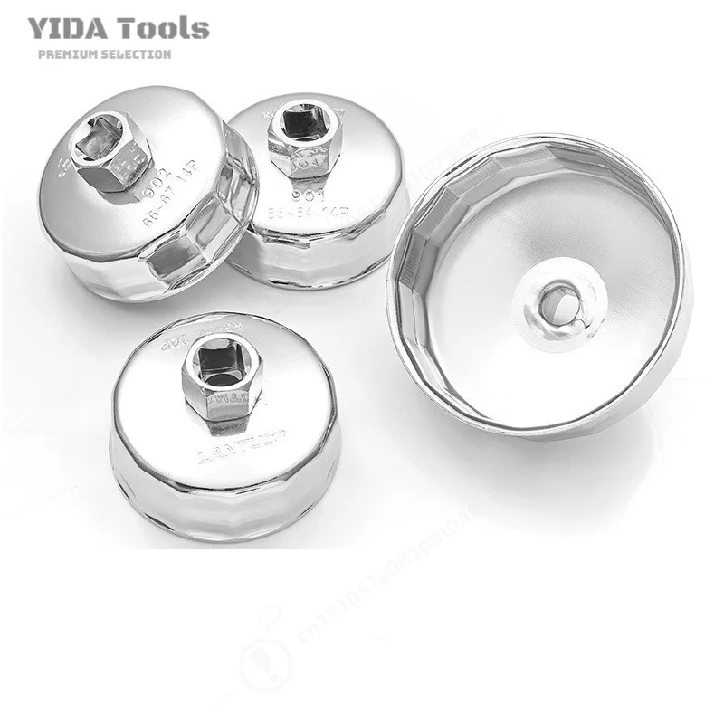 YIDA 2PC Carbon Steel Cap Style Oil Filter Socket Wrench Stainless Steel Auto Repair Tool For Oil Filter Disassembly