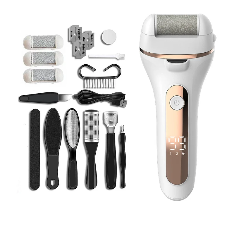 Removedor de callos eléctrico, Kit electrónico portátil recargable para pedicura de pies, depurador de pies impermeable, herramientas profesionales de pedicura