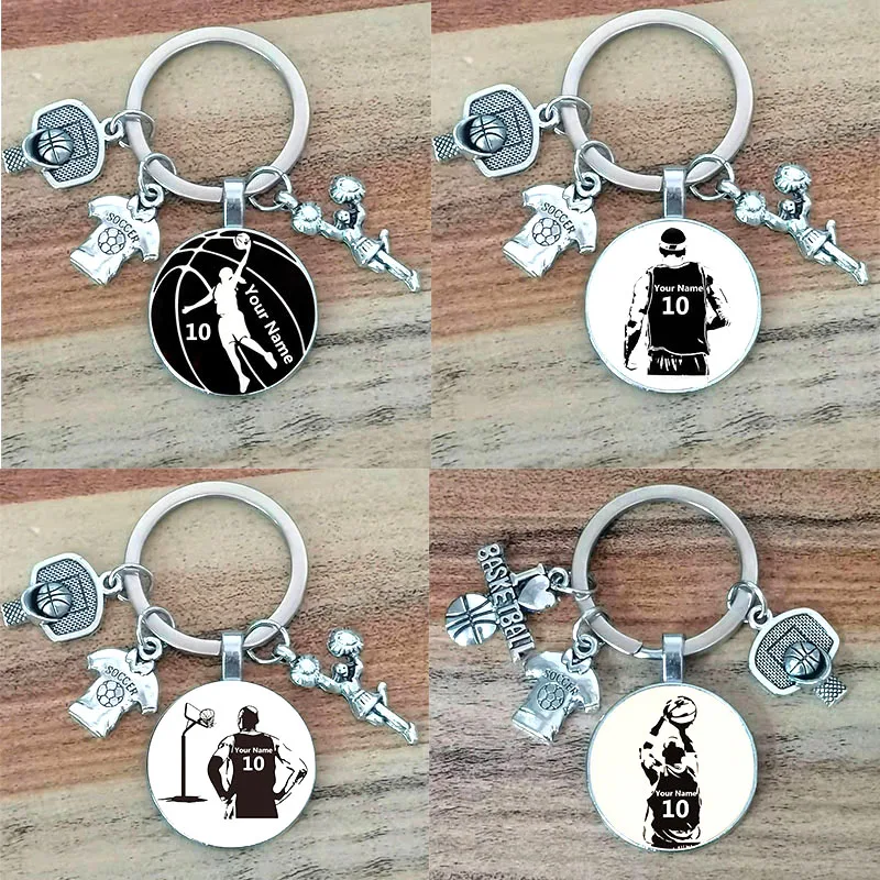 Basketball Diy Custom Name, Number Number Keychain Play Basketball Boys Keychain, Diy Keychain For Basketball Lovers, Foo'S Fash