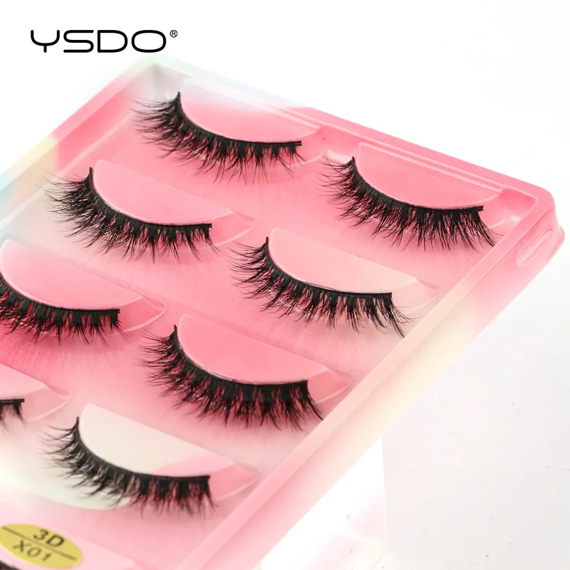 38 Styles 5 Pairs 3D Mink Eyelashes Soft Wispy Fake Eyelash Extension Tool Natural Mink False Lashes Makeup Fluffy Volume Cilios