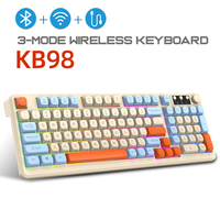 KB98 Wireless Mechanical Keyboard 98 Keys Gasket Mount RGB Tri-Mode Connectivity Ergonomic Keycaps PC/Laptop