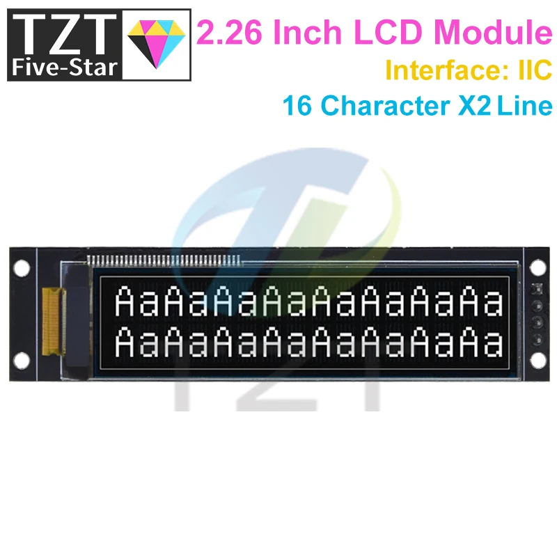 Imagem -06 - Tzt-módulo de Tela Oled Branco para Arduino Ips 1602 Caracteres Interface Iic Ks0066 Drive ic 3.3v 2.26 in 4pin