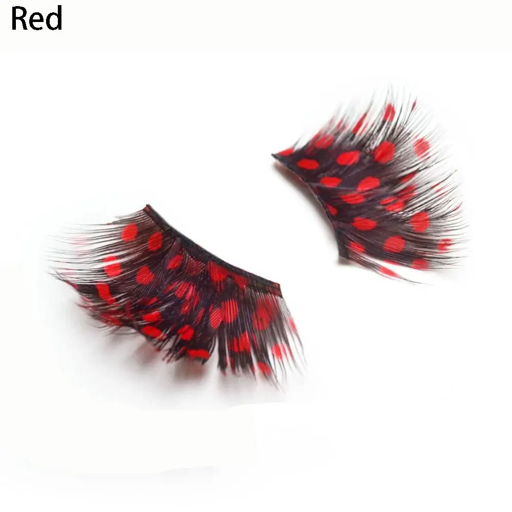 Women Beauty Drama stage makeup Creativity Exaggerate Feather Fake eyelashes Spot Bushy