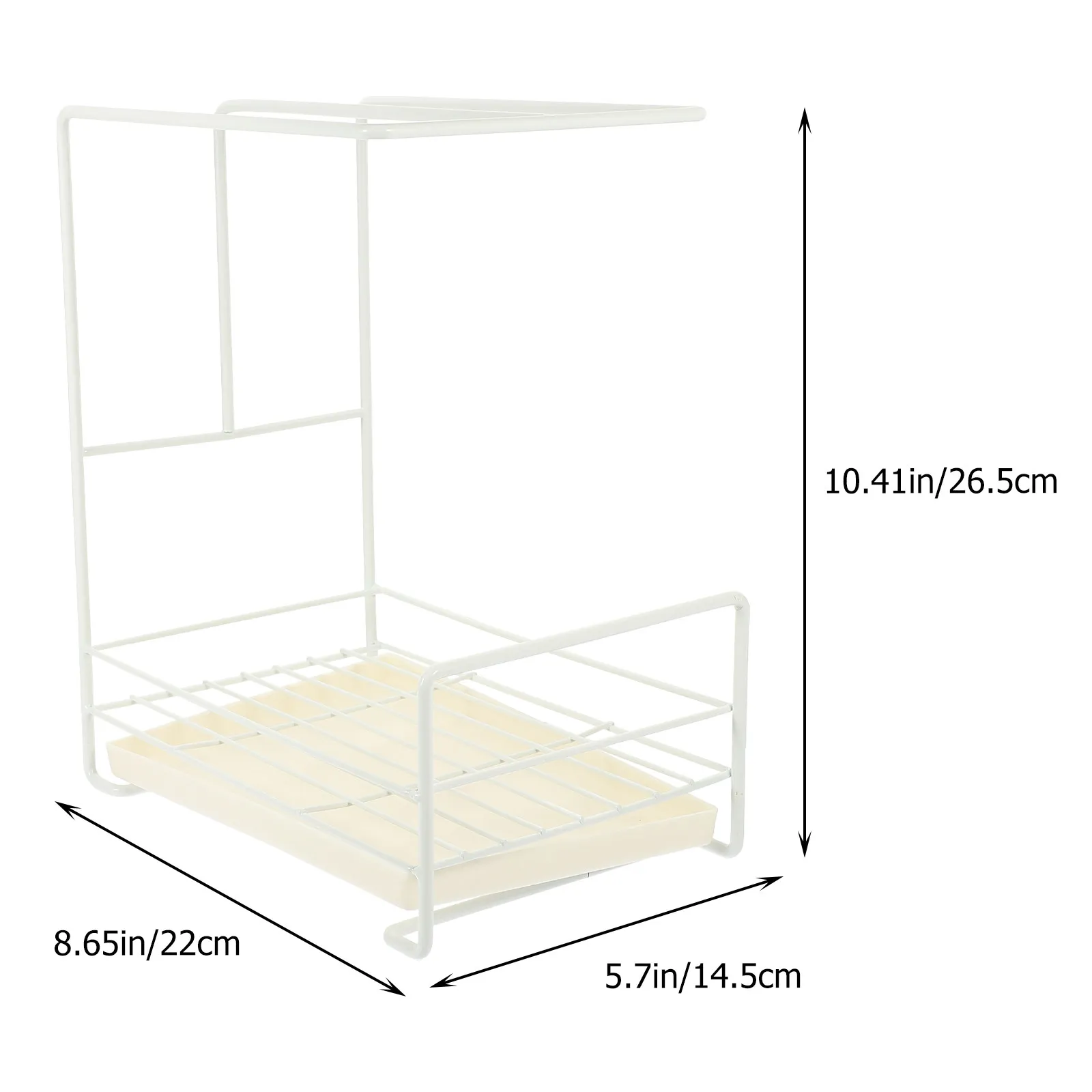 No Drill Wall Mounted Sponge Holder Sink Draining Rack Heavy Duty Carbon Steel Kitchen Drain Basket with Rod for Dish Sponge and