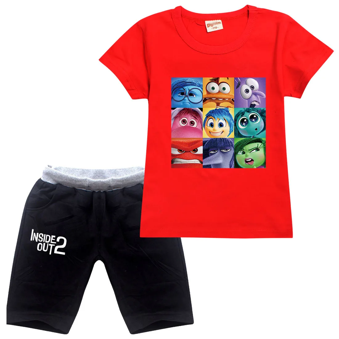 

Camisetas Inside Out 2 Tshirt Kids JOY SADNESS Clothes Girls Casual Outfits Boys 2024 Summer T-shirt+Shorts Suit Children's Sets