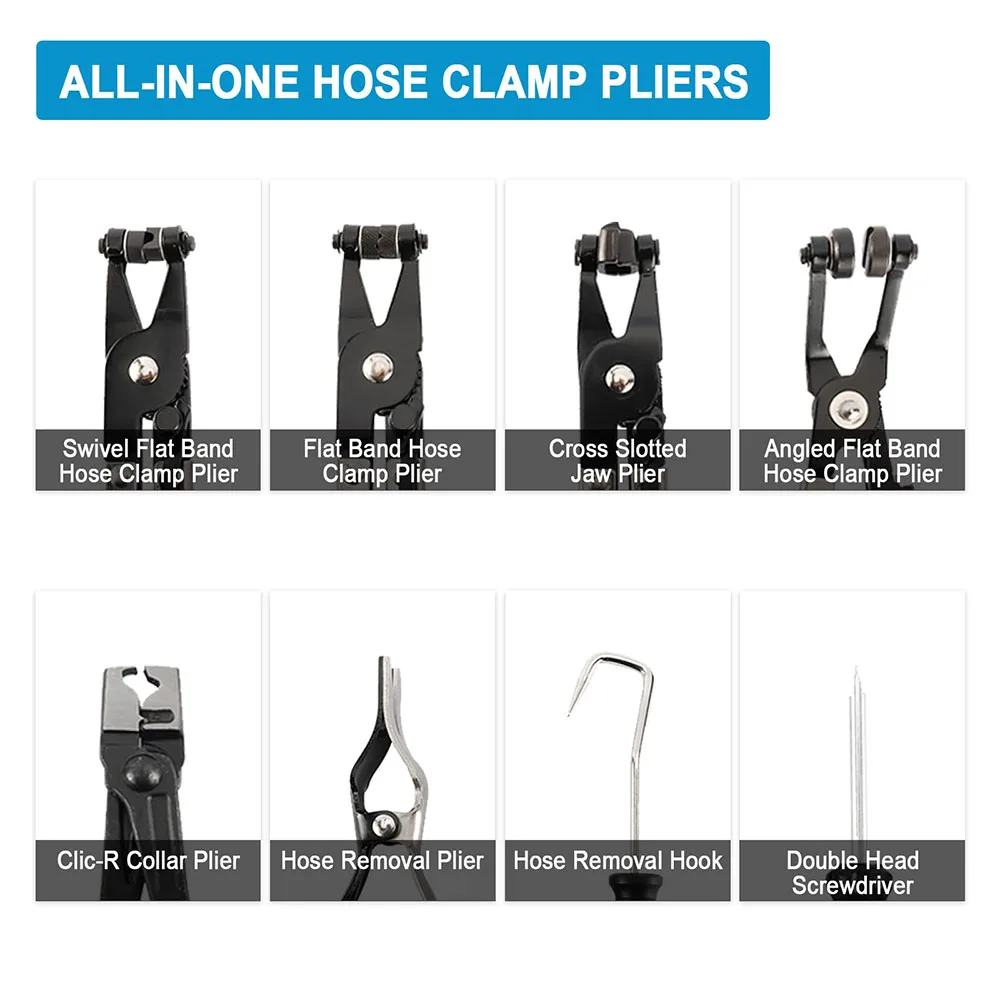 Podofo 9 قطعة السيارات خرطوم المشبك حلقة أضعاف مجموعة سلك مرن سلك بيند بيند نوع مزيل ill شاشة المياه سيارة إصلاح السيارات أداة ﻿