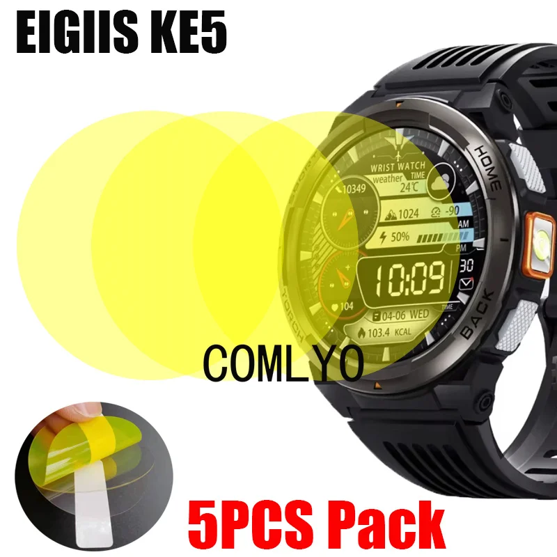 5Pcs For EIGIIS KE5 Smart Watch Screen Protector Soft Film TPU Hydrogel Unthin HD Anti-Scratch Films