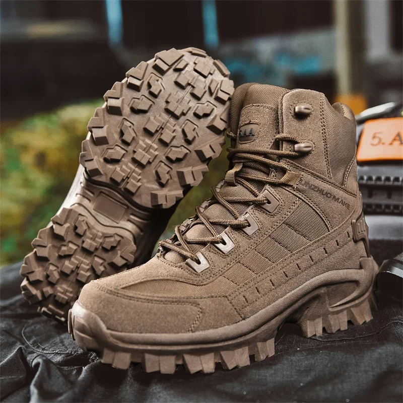 Men Tactical Army Boots Mens Military Desert Ankle Outdoor Boots Work Shoes Climbing Hiking Shoes