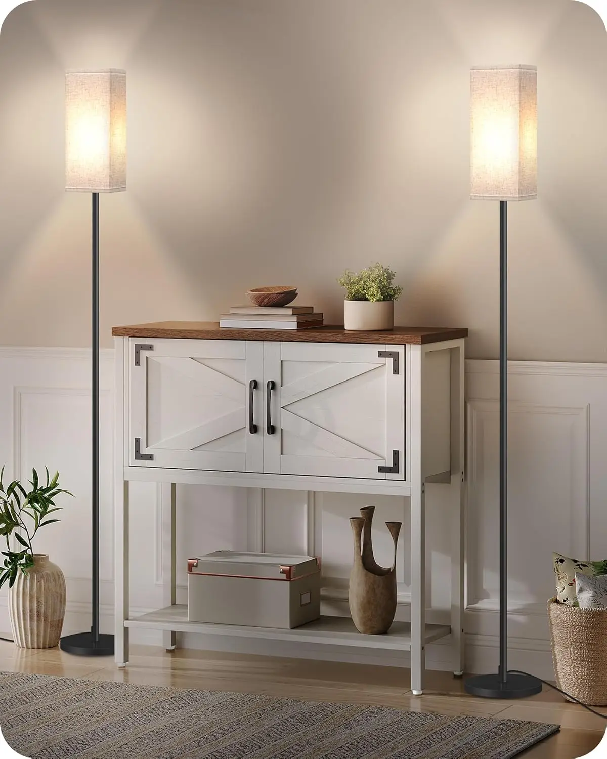 

Комплект из 2 современных напольных светильников с выключателем на пьедестале, минималистичные торшеры для гостиной, спальни, офиса в черном и бежевом цветах