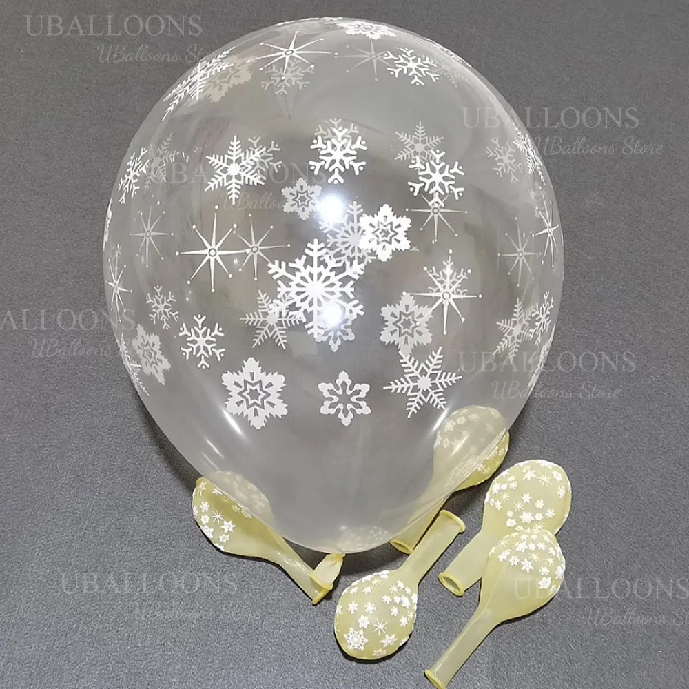 20/40 Stück Schneeflocken-blaue Luftballons, 30,5 cm, metallisch, blau, transparent, Schneeflocken-Luftballons für Geburtstag, Schnee, Babyparty, Weihnachtsdekoration – Detail 2