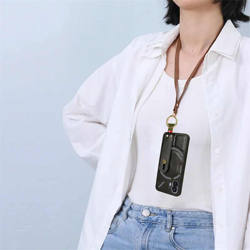 Multi-function phone case For Nothing Phone 2 A065 with ring holder case all-inclusive with lanyard non-slip phone case