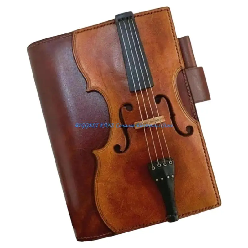 バイオリンレザーノートパッド文房具ノートブックジャーナルノートパッドシンプルノートブック