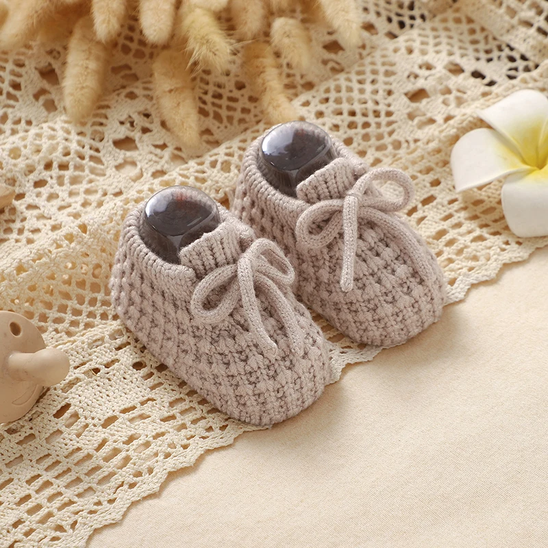 الوليد حذاء طفل محبوك الرضع بنين فتاة السرير الأحذية موضة الصلبة الضحلة طفل الأطفال الأحذية 0-18 متر الملابس والاكسسوارات #1