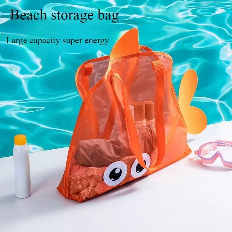 1pcs-Travel mesh beach bag portable swimsuit dirty clothes storage bag big eye hand-held washing bag crossbody bag swimming bag