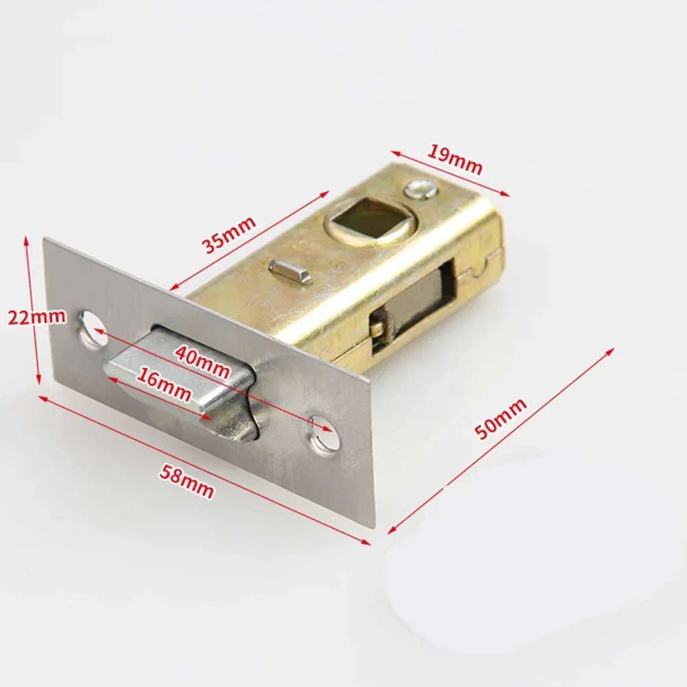 30mm/35mm/40mm/45mm Flat Tongue Lock Mortice Tubular Latch Stainess Steel Internal Door Bolt Facility Sprung Catch For Toilet