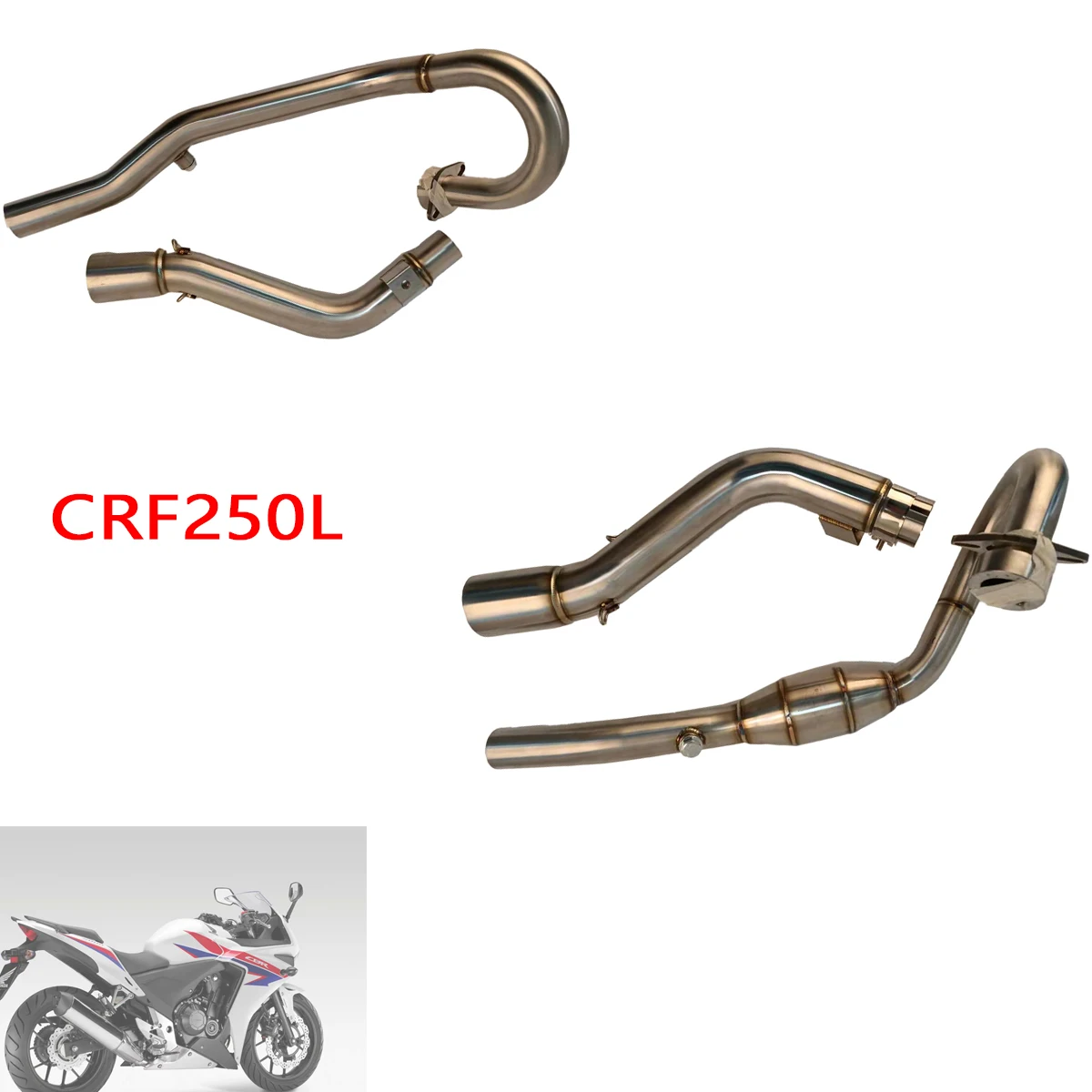 1 piece exhaust pipe stainless steel front section suitable for motorcycle suitable for Honda CRF250L exhaust modification 12-21
