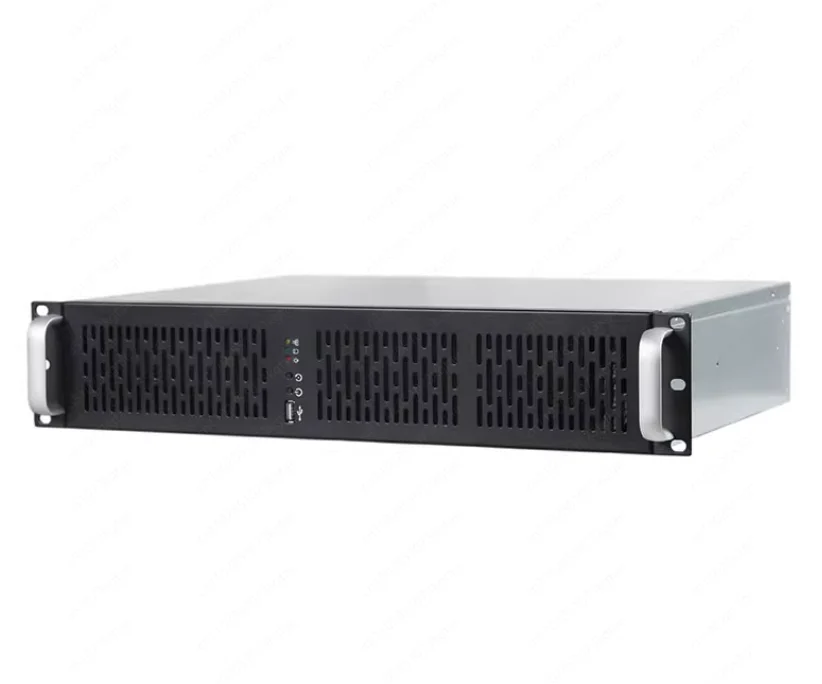 2U rack PC power supply short 380MM compact security monitoring video storage MATX industrial control hard disk case.