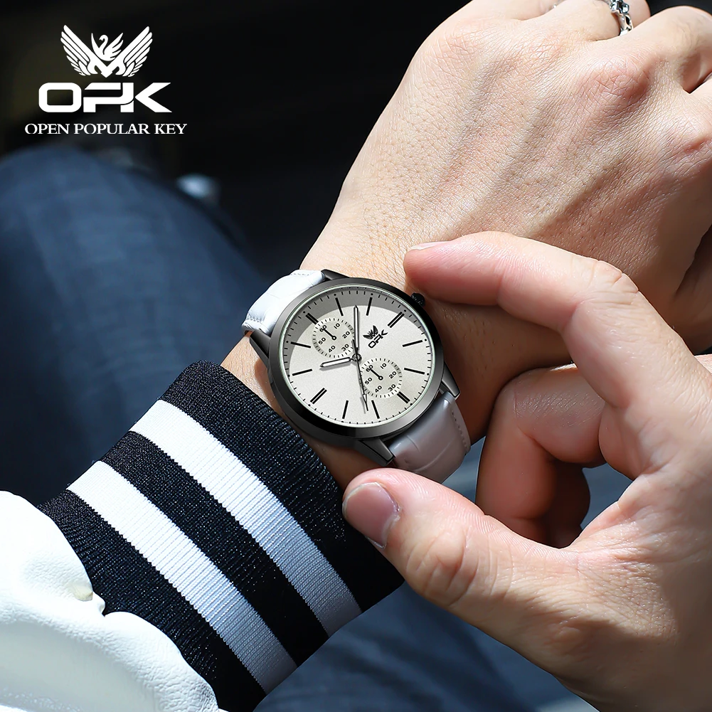 OPK 브랜드 방수 야광 남성용 쿼츠 시계 9001