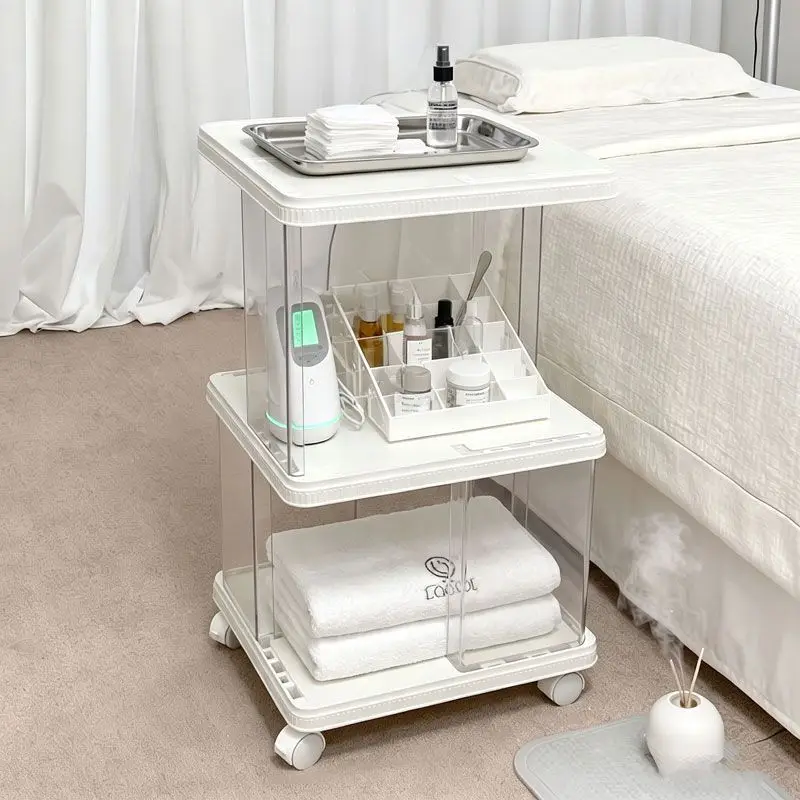 Special trolley for beauty salons Movable multi-layer shelves Advanced instruments Cosmetics hand push storage tool cart