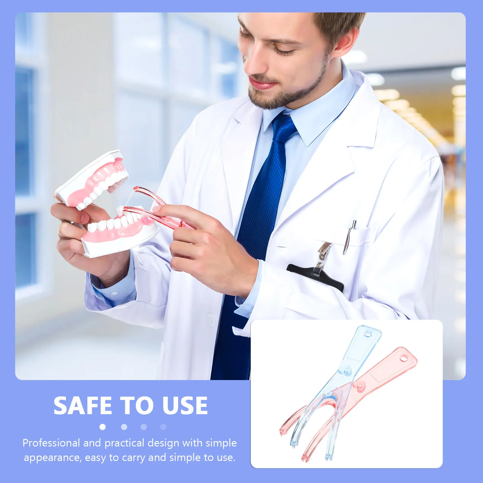 2Pcs Dental Floss Holder Premium PP Material Comfort Grip Deep Cleaning Tartar Removal Tool for Hard to Reach Back Teeth