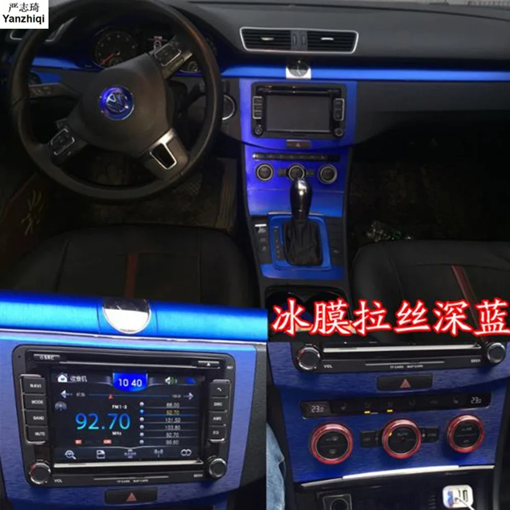 

For Volkswagen VW CC/Passat B7 Interior Central Control Panel Door Handle Carbon Fiber Stickers Decals Car styling Accessorie