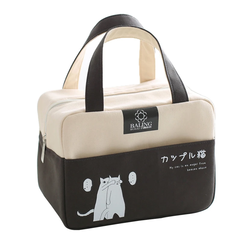 8L Cartoon Thermal Lunch Bag Canvas Thickened Cooler Bag Essential for Work and Travel Aluminum Film Portable Insulated Ice Pack