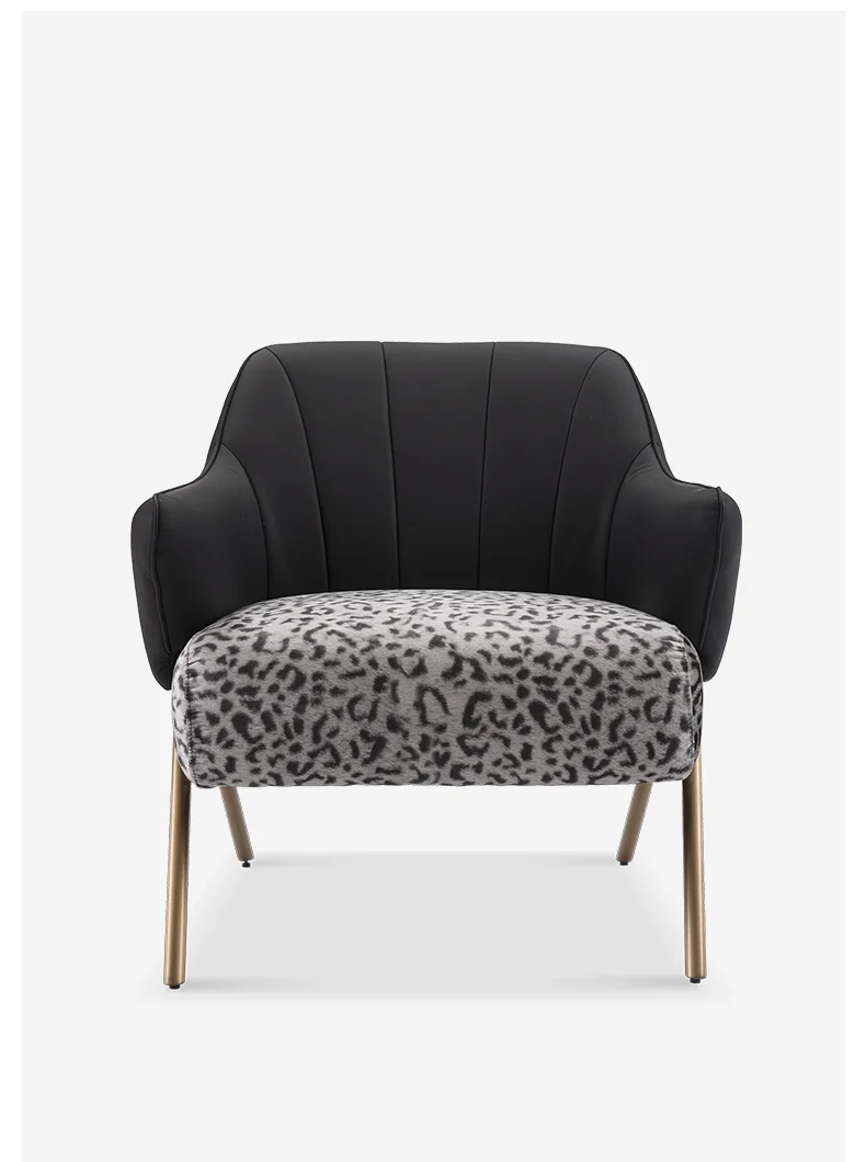 Leopard print leather cloth single leisure chair original art