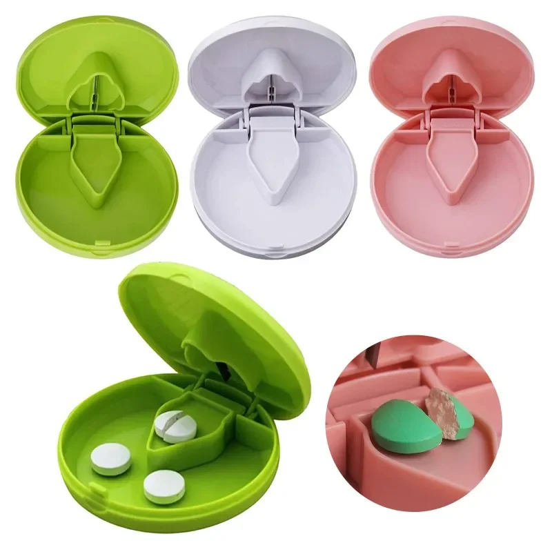 Portable Pill Cutter Medicine Box Small Or Large Bolus Dispenser Medicine Slicer Bolus Separator With Sharp Blade Pill Cases