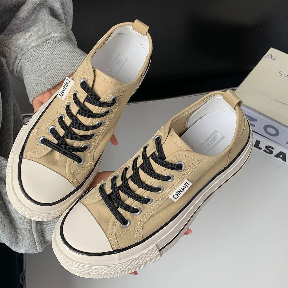 

Women's Canvas Shoes Spring 2026 New Style Slip-On round Toe Flat Soft Bottom Thick Bottom Casual Board Shoes Rubber Sole