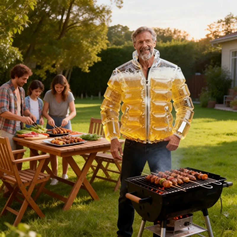 

Прозрачная термокуртка-холодильник для напитков, непромокаемая, для вечеринок у бассейна, пляжа и летних фестивалей, забавный подарок для взрослых