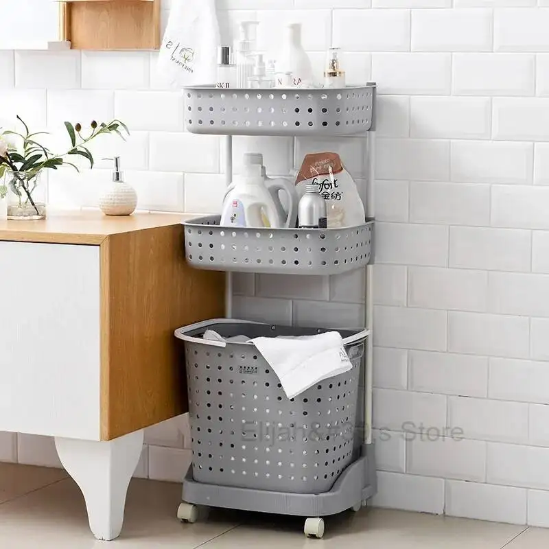 

Multi-Layer Simple Trolley Storage Shelf Bathroom Clothing Shower Supplies Storage Shelf Living Room Kitchen Clutter Organizer