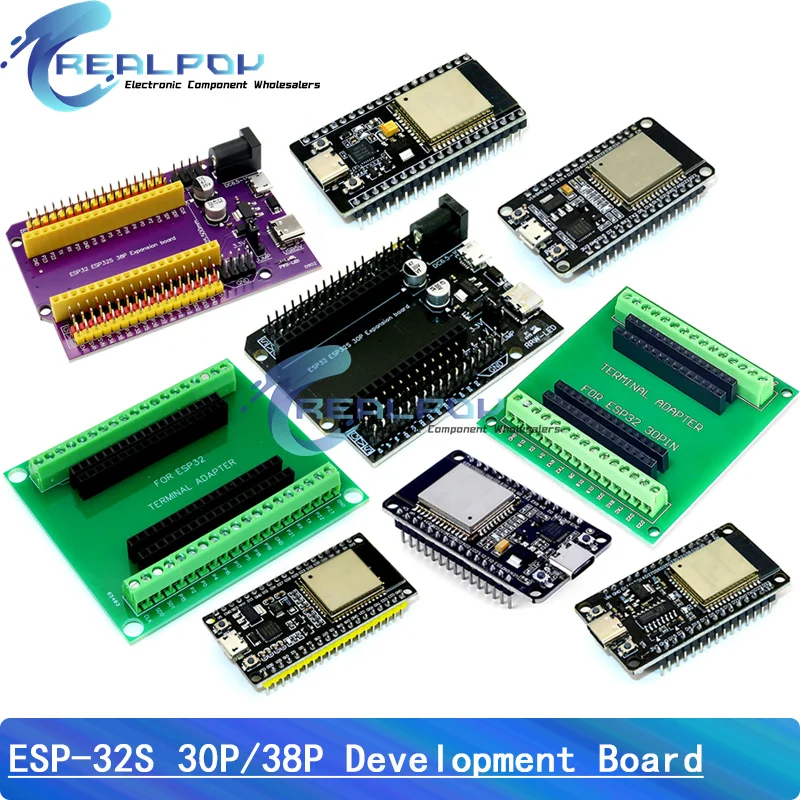 ESP32 ESPWROOM32 Micro/Type-c USB CH340C CP2102 WiFi+Bluetooth Ultra-Low Power Dual Core ESP32-DevKitC32 ESP-32S Expansion Board