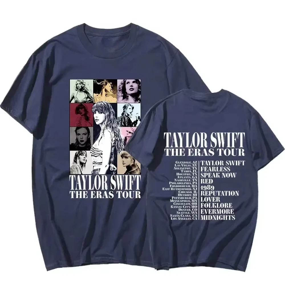 2025 Taylor The Eras Tour World Tour Shirt Women Aesthetic Short Sleeve Cotton TShirt Men Fashion Harajuku Oversized T-Shirt Top