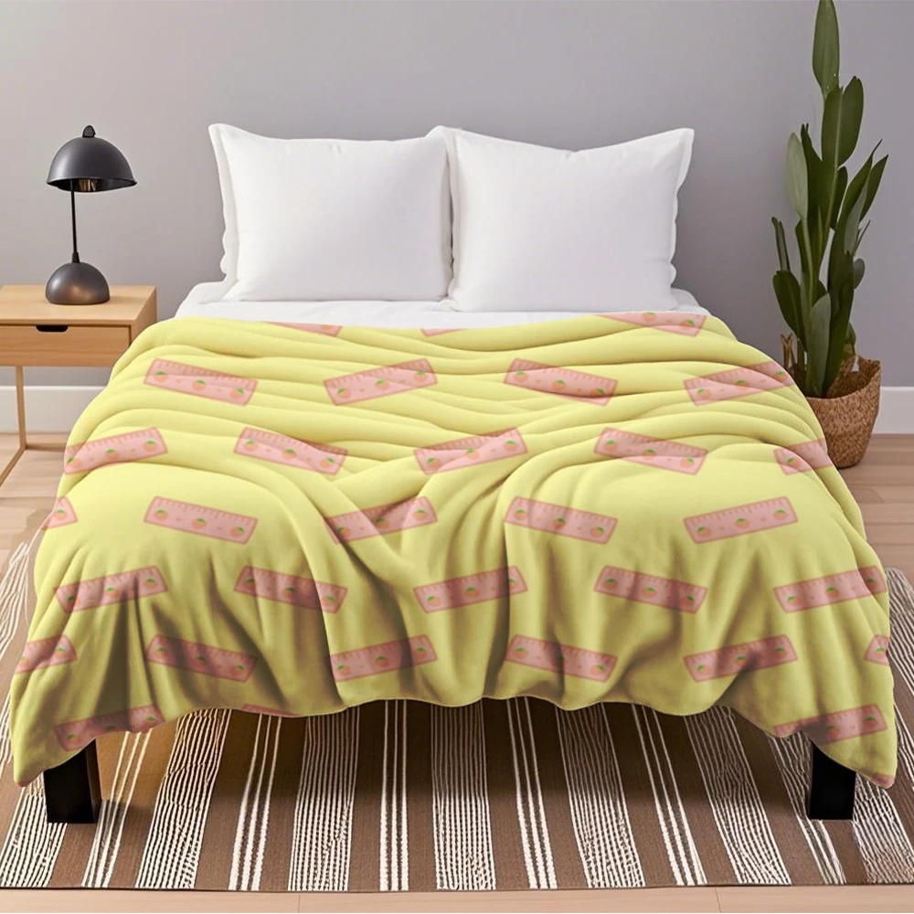 

Flannel Cozy Blankets Cool Cute Ruler With Ultra-Soft Touch Microfiber Bedspread Modern Minimalist Blanket For Hotels Children