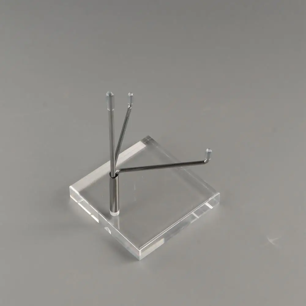 Adjustable Clear Acrylic Display Stand Soft Rubber Case Stable Metal Arms Crystal Holder Rust-proof Scratch-proof