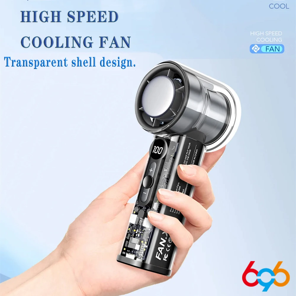 

Охлаждающий портативный ручной турбовентилятор, перезаряжаемый через USB, 100, скорость ветра, мини-персональный вентилятор для путешествий, кемпинга, улицы, в помещении