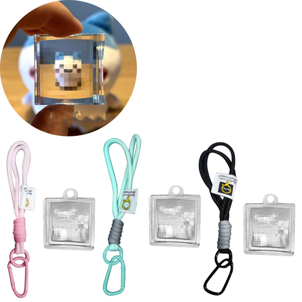 Creative Crystal Pixel Filter Pixel Prism Lens Photography Filter Creative Pixel Mosaic Blocks Art Portable Bag Pendant Unique