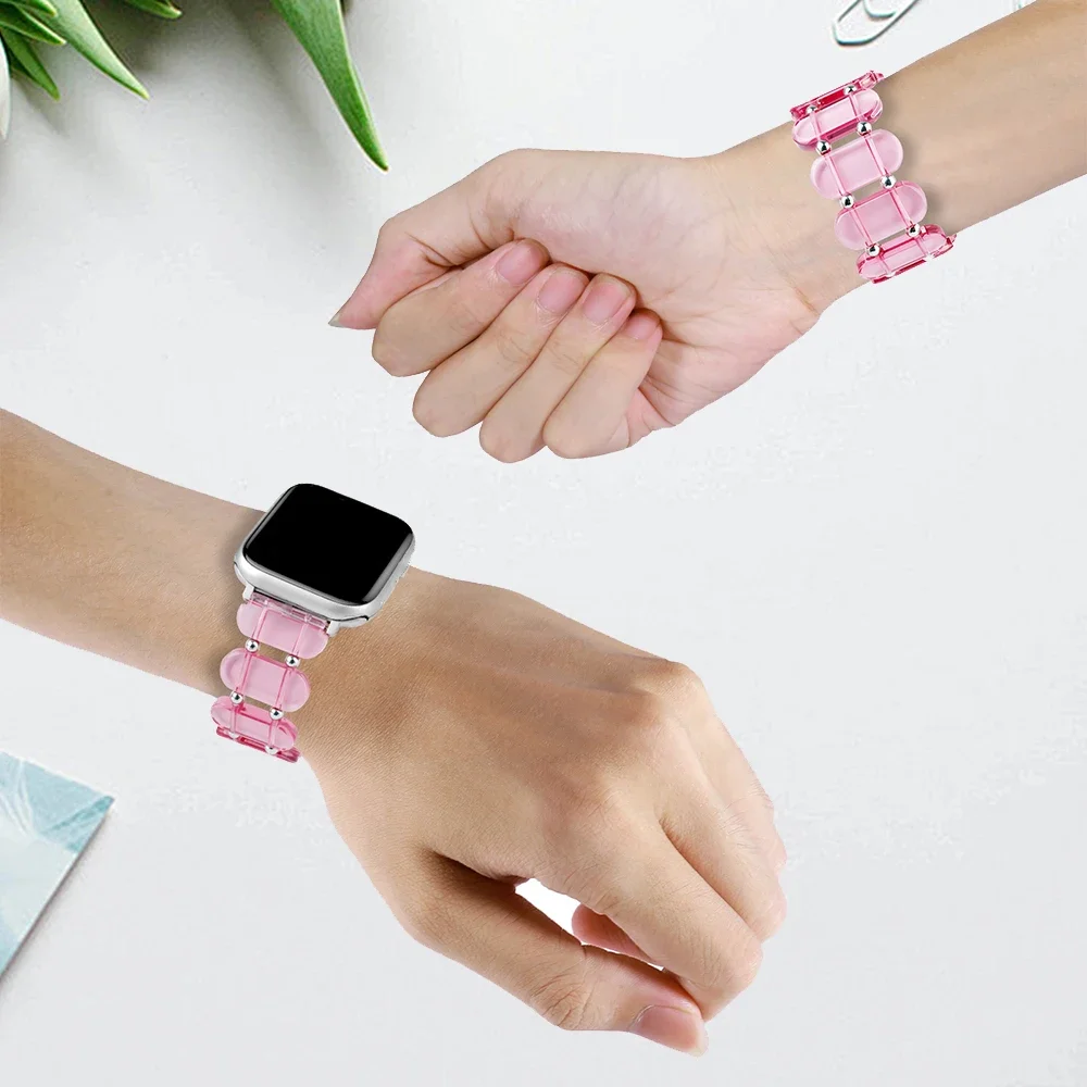 Cinturino in resina per cinturino Apple Watch 49mm Ultra 41mm 42mm 45mm 44mm 40mm bracciale donna per cinturino iWatch Series 9 8 7 6 se 5 4 3