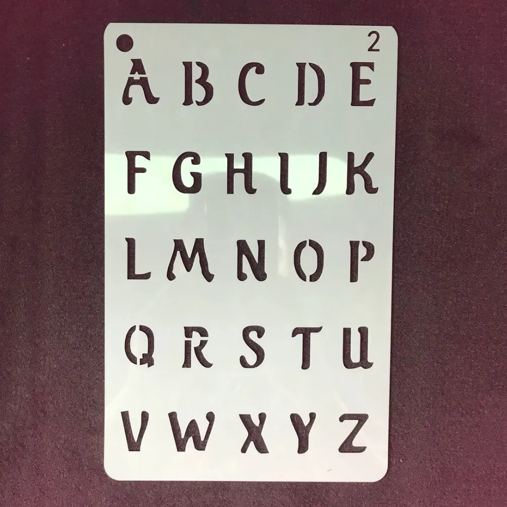 12Sheets Letter Stencils Alphabet Drawing Templates Environmentally Friendly Sturdy Reusable Waterproof for Scrapbooking School
