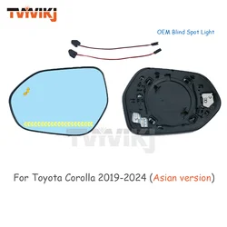 1 pair Side Rearview Mirror Blue Glass with LED indicator BSA For Toyota Corolla 2019-2024 Wide angle view anti glare car mirror