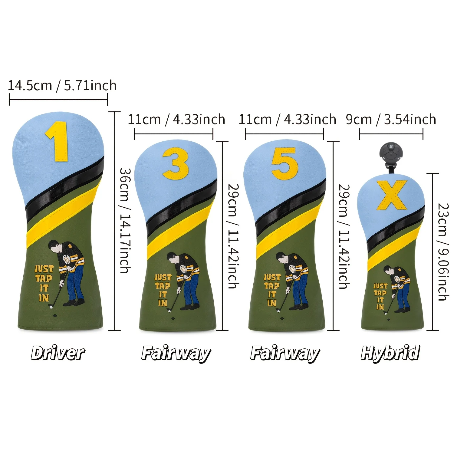 1pc/4pcs Driver/Fairway/Hybrid Headcover - Playing Golf Alone Design Style Golf Club Cover, Fashionable Golf Head Cover view 6